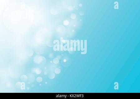Luxury bright abstract summer sky background blue magical lights, bokeh, Vector Illustration, copy space Stock Vector
