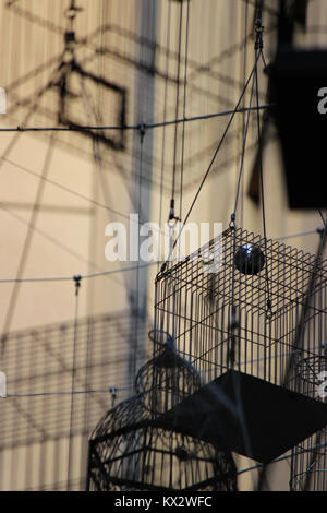 closeup empty bird cages Stock Photo