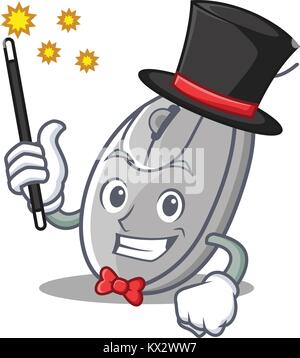 Magician mouse mascot cartoon style Stock Vector