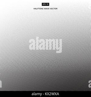 Abstract dotted background. Halftone wave effect vector white background Stock Vector