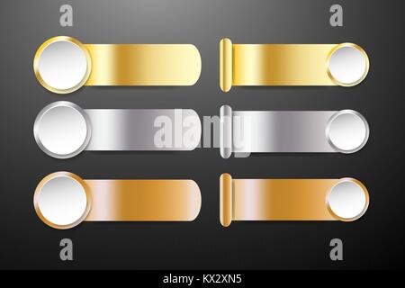 Modern infographic template as a steel strips of various shapes with circles on the edges ready for your text. Infographic design can be used for pres Stock Vector