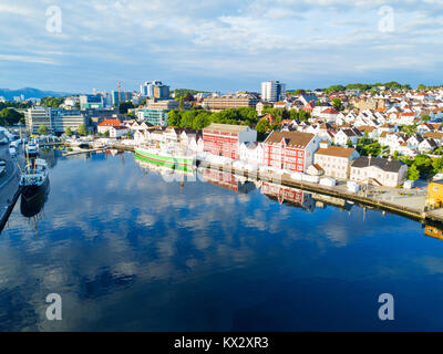 Vagen old town aerial panoramic view in Stavanger, Norway. Stavanger is a city and municipality in Norway. Stock Photo