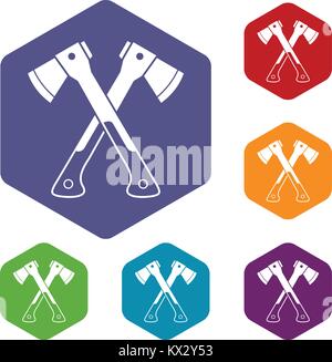 Crossed axes icons set Stock Vector