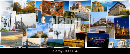 Collage of international landmarks, iconic places and popular travel destinations Stock Photo