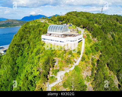 Fjellstua Utsiktspunkt or Fjellstua viewpoint on Mount Aksla in Alesund, Norway Stock Photo