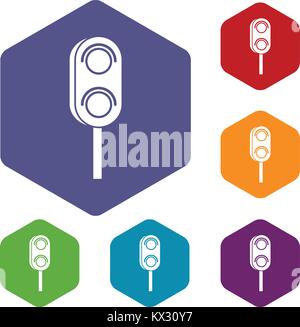 Semaphore trafficlight icons set vector color Stock Vector Image & Art ...
