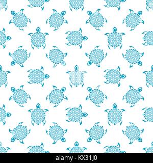 Pattern with turtles. Seamless pattern can be used for wallpaper, pattern fills, web page background,surface textures. Stock Vector