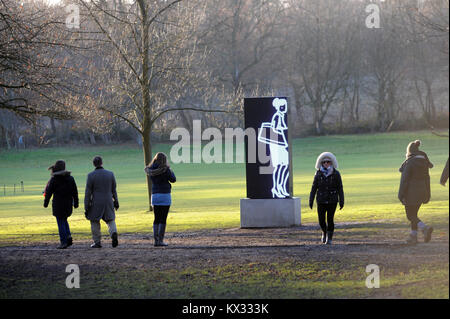 Julian Opie at the Yorkshire Sculpture park.s Stock Photo