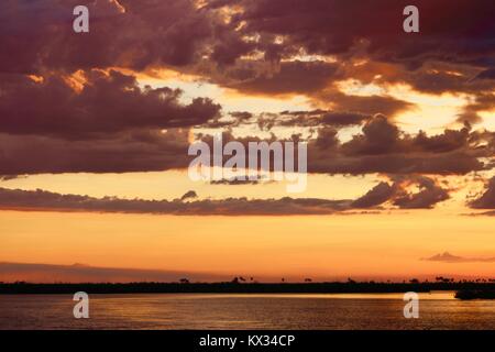 sunsets in the linyanti botswana Stock Photo