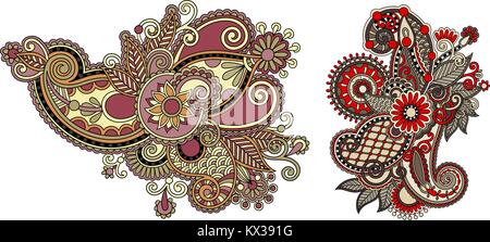 decorative paisley design, floral indian pattern Stock Vector