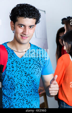 1 Indian College Boy Student University Exam Result Thumbsup Successful Goodnews Stock Photo