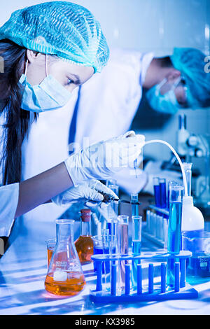 Indian Scientist Students Science Chemistry Test Tube Chemical Research Lab Stock Photo