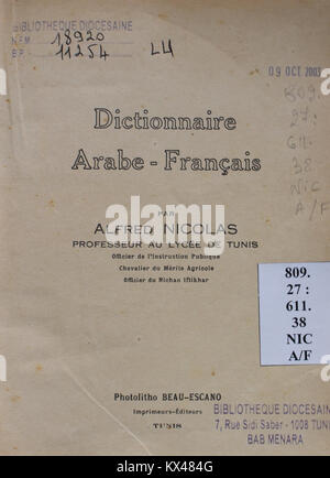 Dictionnaire Arabe-Français par Alfred Nicolas (1938) 02 Stock Photo