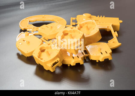 Industrial injection molding press  the manufacture of plastic parts Stock Photo