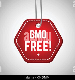 Red gmo free stamp for food product. Stock Vector