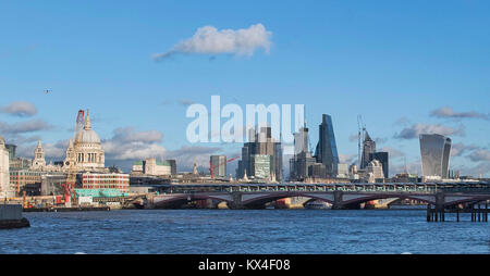A view of the City of London skyline, as seen from South Bank.