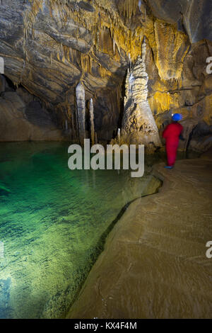 Cross Cave (Slovene: Križna jama), also named Cold Cave under Cross Mountain, Green Karst, Slovenia, Europe Stock Photo