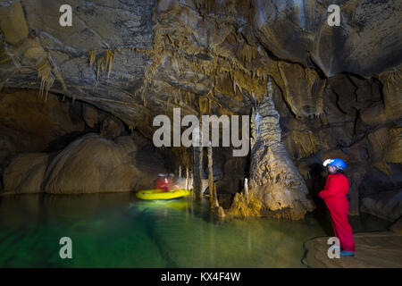 Cross Cave (Slovene: Križna jama), also named Cold Cave under Cross Mountain, Green Karst, Slovenia, Europe Stock Photo