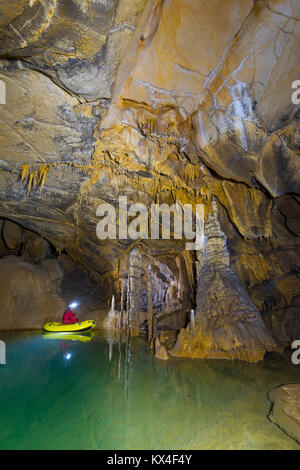 Cross Cave (Slovene: Križna jama), also named Cold Cave under Cross Mountain, Green Karst, Slovenia, Europe Stock Photo