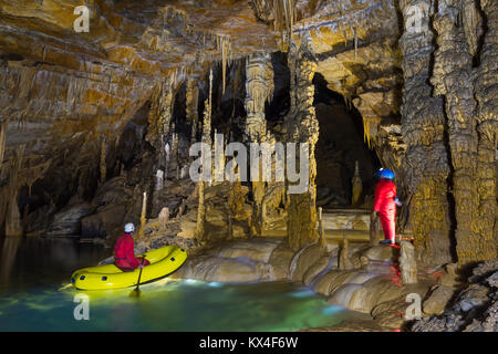 Cross Cave (Slovene: Križna jama), also named Cold Cave under Cross Mountain, Green Karst, Slovenia, Europe Stock Photo