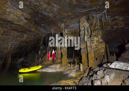 Cross Cave (Slovene: Križna jama), also named Cold Cave under Cross Mountain, Green Karst, Slovenia, Europe Stock Photo