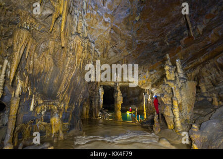 Cross Cave (Slovene: Križna jama), also named Cold Cave under Cross Mountain, Green Karst, Slovenia, Europe Stock Photo