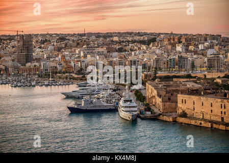 Malta: Manoel Island, Il-Gzira and Marsans Harbour Stock Photo