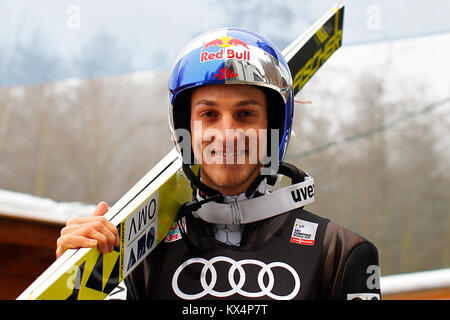 Gregor Schlierenzauer from Austria during his jump at the Ski Jumping ...