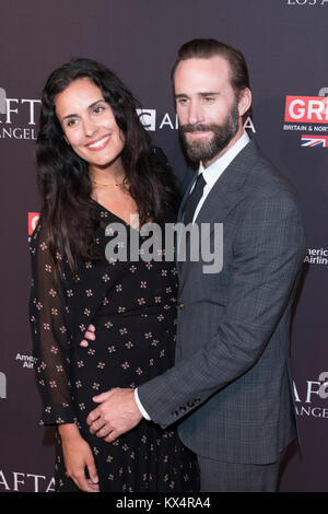 Joseph Fiennes and Maria Dolores Dieguez attend the BAFTA Los Angeles Awards Season Tea Party at Hotel Four Seasons in Beverly Hills, California, USA, on 06 January 2018. Photo: Hubert Boesl - NO WIRE SERVICE - Photo: Hubert Boesl/dpa Credit: dpa picture alliance/Alamy Live News Stock Photo