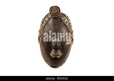 african wooden mask over a white background Stock Photo