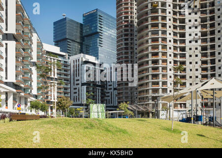 construction of residential apartment blocks, Tel Aviv, Israel Stock Photo