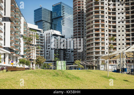 construction of residential apartment blocks, Tel Aviv, Israel Stock Photo