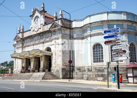 Coimbra Portugal,historic center,Estacao Nova,New Station,railway,train,exterior outside,entrance,clock,Hispanic,immigrant immigrants,Portuguese,PT170 Stock Photo