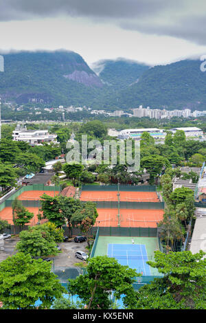 Aerial view tennis courts Stock Photo