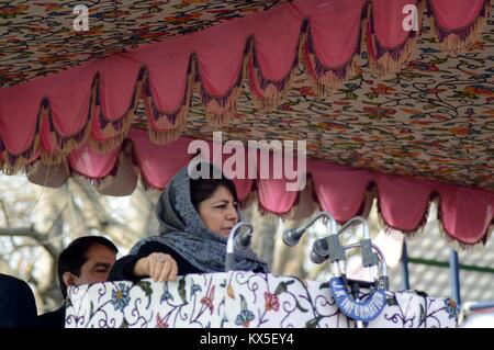 Anantnag, India. 07th Jan, 2018. On the second death anniversary of its patron Mufti Mohammad Sayeed falling today, Peoples Democratic Party organizing mega program on Sunday to mark the 2nd Death anniversary as tribute to Mufti's contribution in state politics. Credit: Muneeb Ul Islam/Pacific Press/Alamy Live News Stock Photo