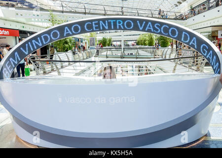 Lisbon Portugal,Oriente,Parque das Nacoes,Park of the Nations,Centro Vasco da Gama Shopping Centre,center,mall,indoor,information desk,woman female wo Stock Photo