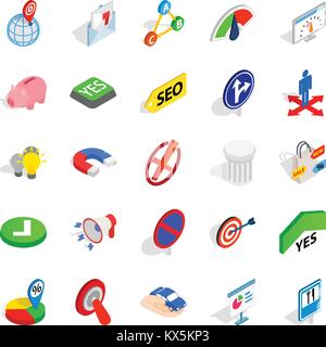 Decision icons set, isometric style Stock Vector