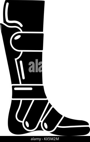 Leg in retainer icon, simple style. Stock Vector