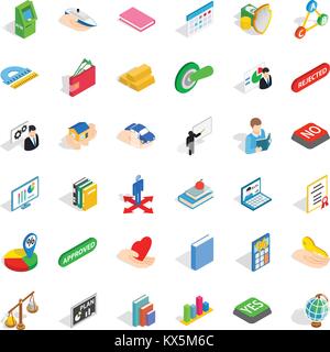 Calculator icons set, isometric style Stock Vector