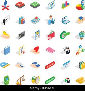 Judge icons set, isometric style Stock Vector