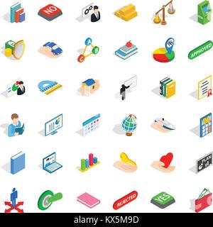 Judgment icons set, isometric style Stock Vector