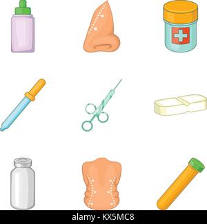 Operation icons set, cartoon style Stock Vector