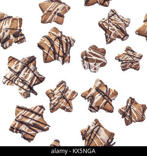 Seamless texture of cookies decorated with white and black chocolate Stock Photo