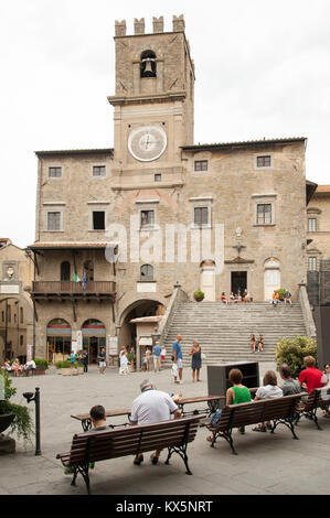 Romanesque Palazzo Comunale (Town Hall) on Piazza della Repubblica in Cortona, Tuscany, Italy. 5 August 2016 © Wojciech Strozyk / Alamy Stock Photo Stock Photo