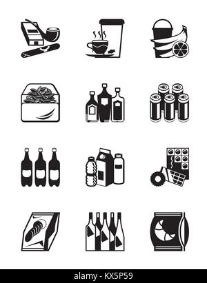 Small grocery store icon set - vector illustration Stock Vector