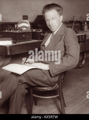 Werner Heisenberg (1901 -1976), German theoretical physicist and a key pioneer of quantum mechanics, won the 1932 Nobel Prize in Physics for his theory and applications of quantum mechanics. Stock Photo