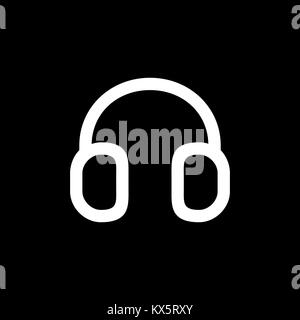 Headphones icon for simple flat style ui design. Stock Vector