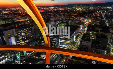 View From Kyoto Tower in Kyoto, Japan  KYOTO, JAPAN - OCTOBER 21: Kyoto Tower in Kyoto, Japan on October 21, 2014. Completed in 1964, the tallest stru Stock Photo