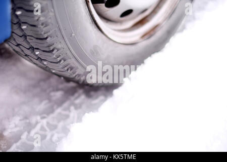 Winter, tyre in snow Stock Photo