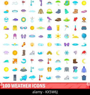 100 weather icons set, cartoon style Stock Vector Image & Art - Alamy